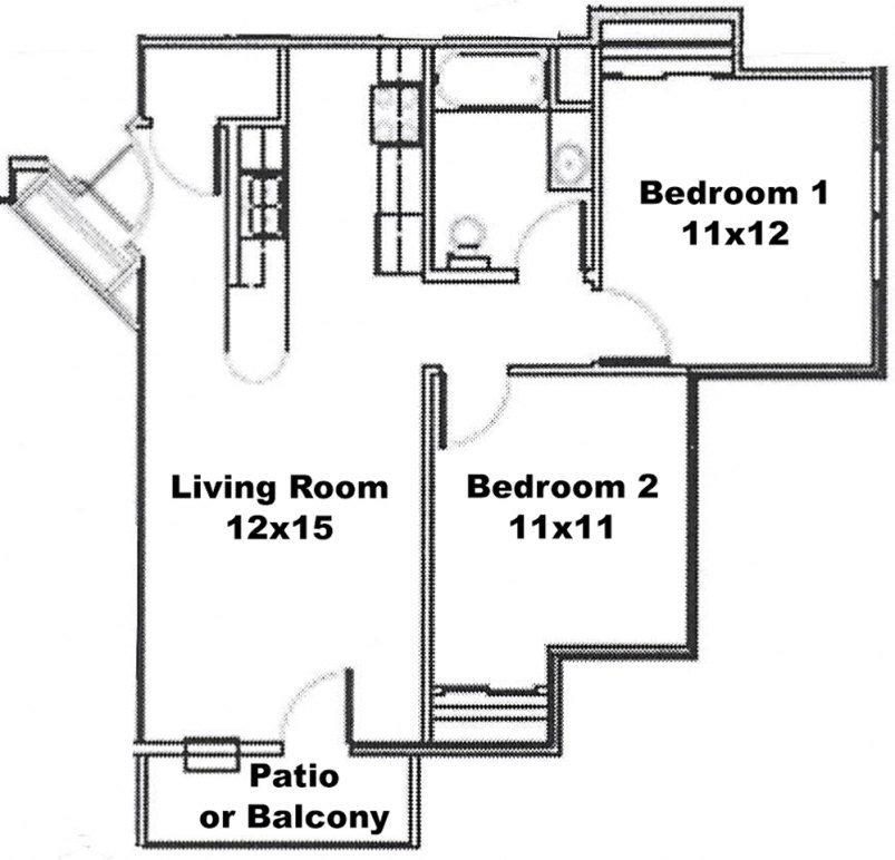 2-Bedroom Floor Plan (Option 2) 2-Bedroom Floor Plan (Option 2)